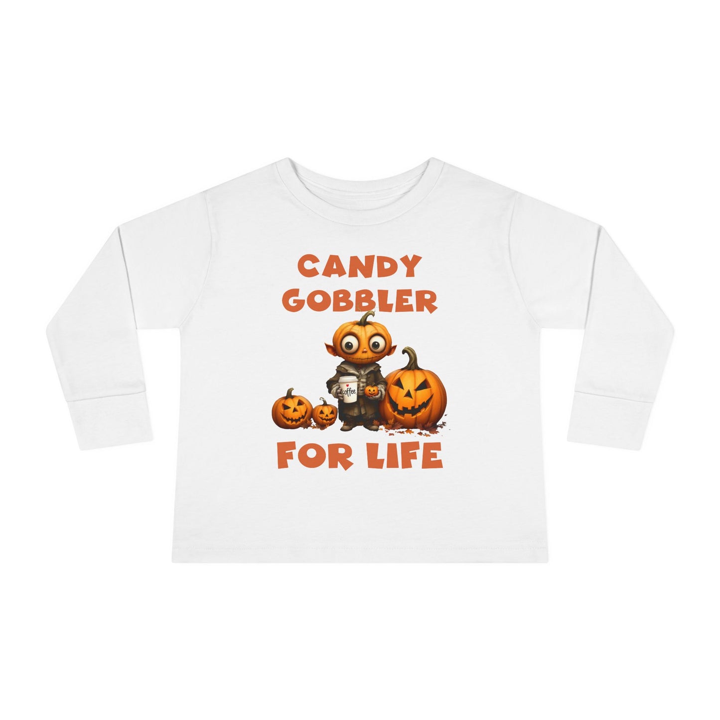 Toddler's "Candy Gobbler For Life" Halloween Long Sleeve T-shirt