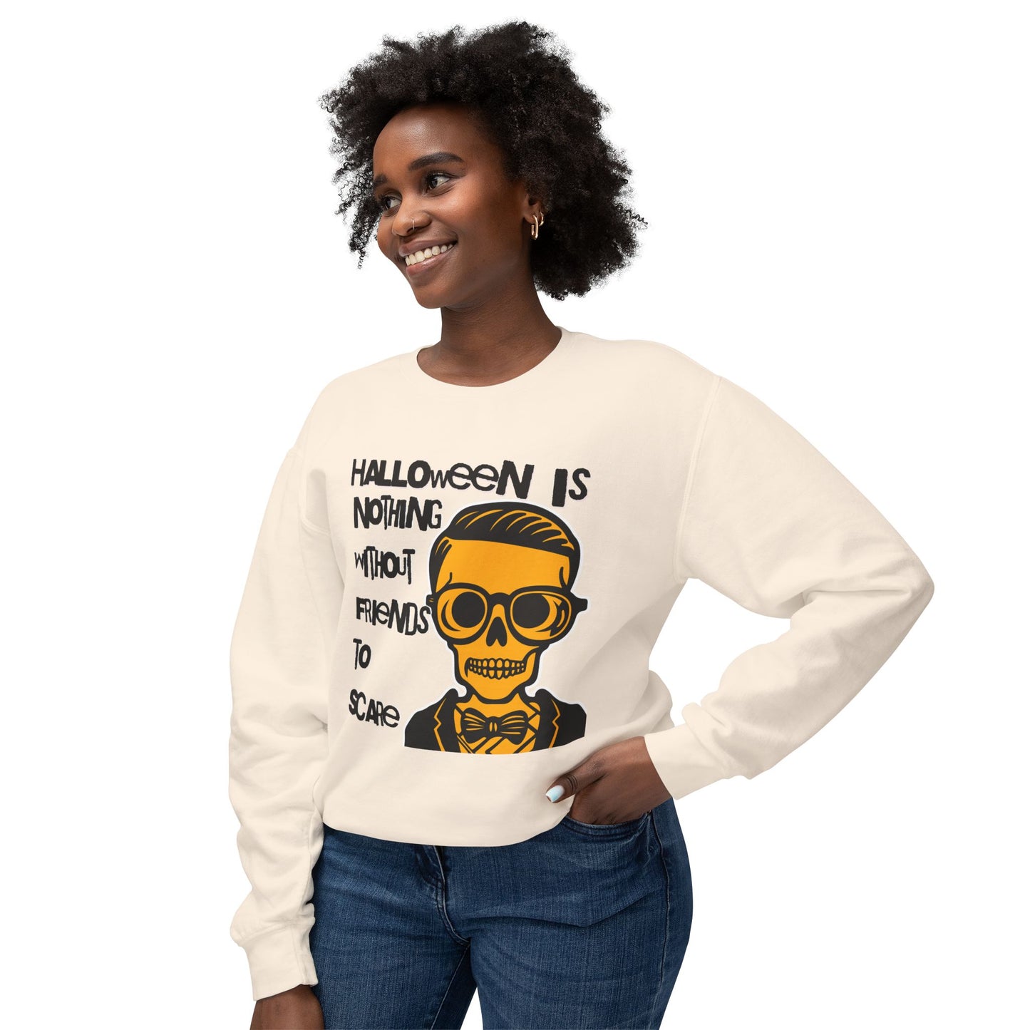 Skeleton Tuxedo Sweatshirt - Halloween Is Nothing Without Friends to Scare