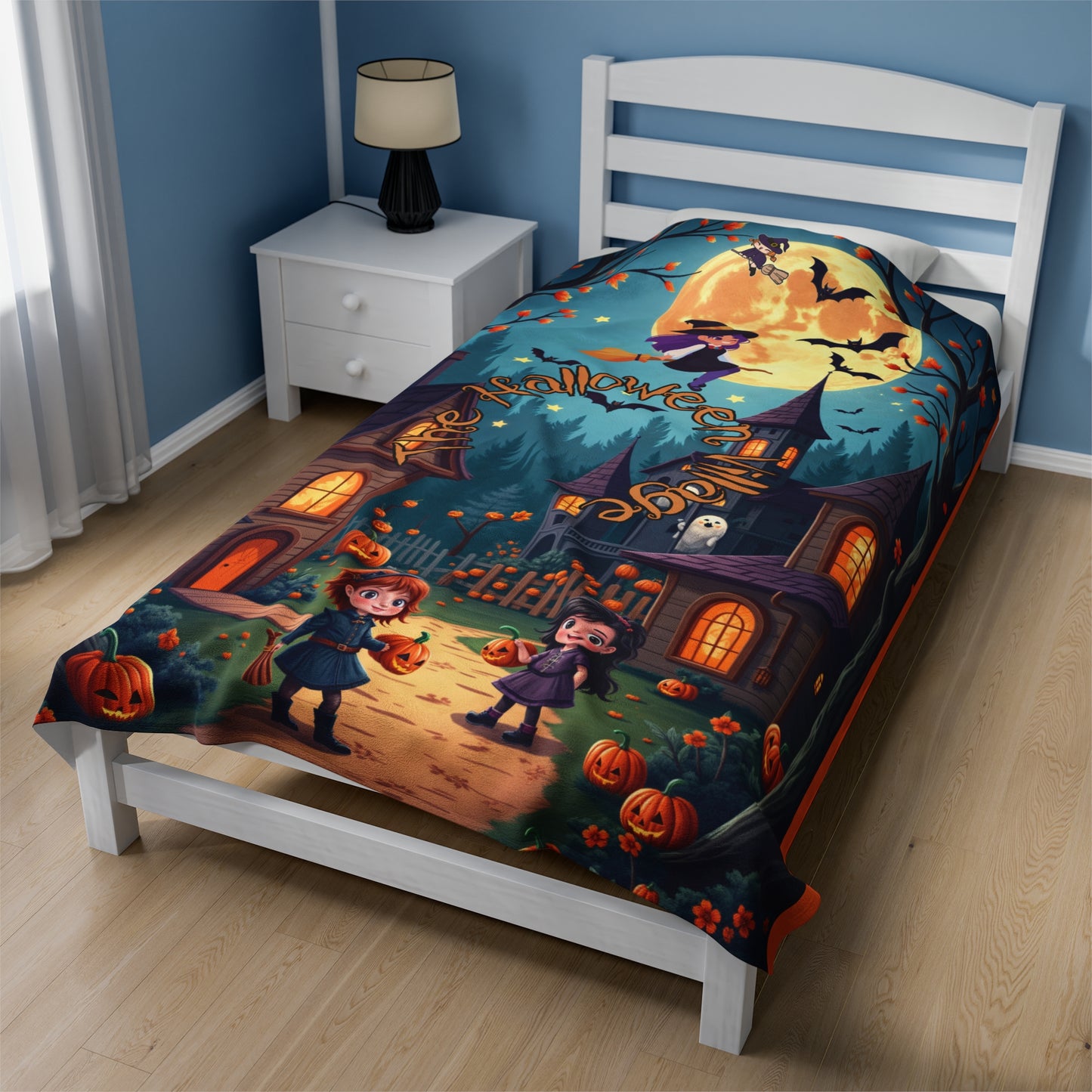 The Halloween Village Velveteen Plush Blanket