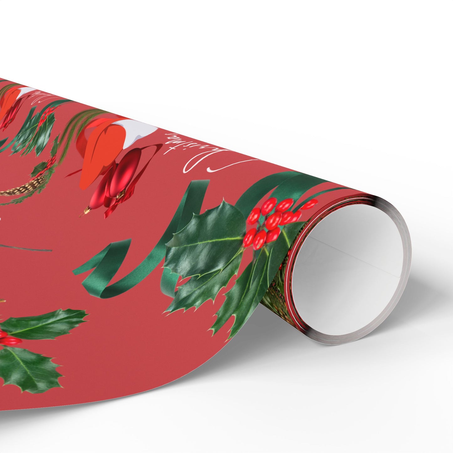 Personalized Red Merry Christmas Wrapping Paper