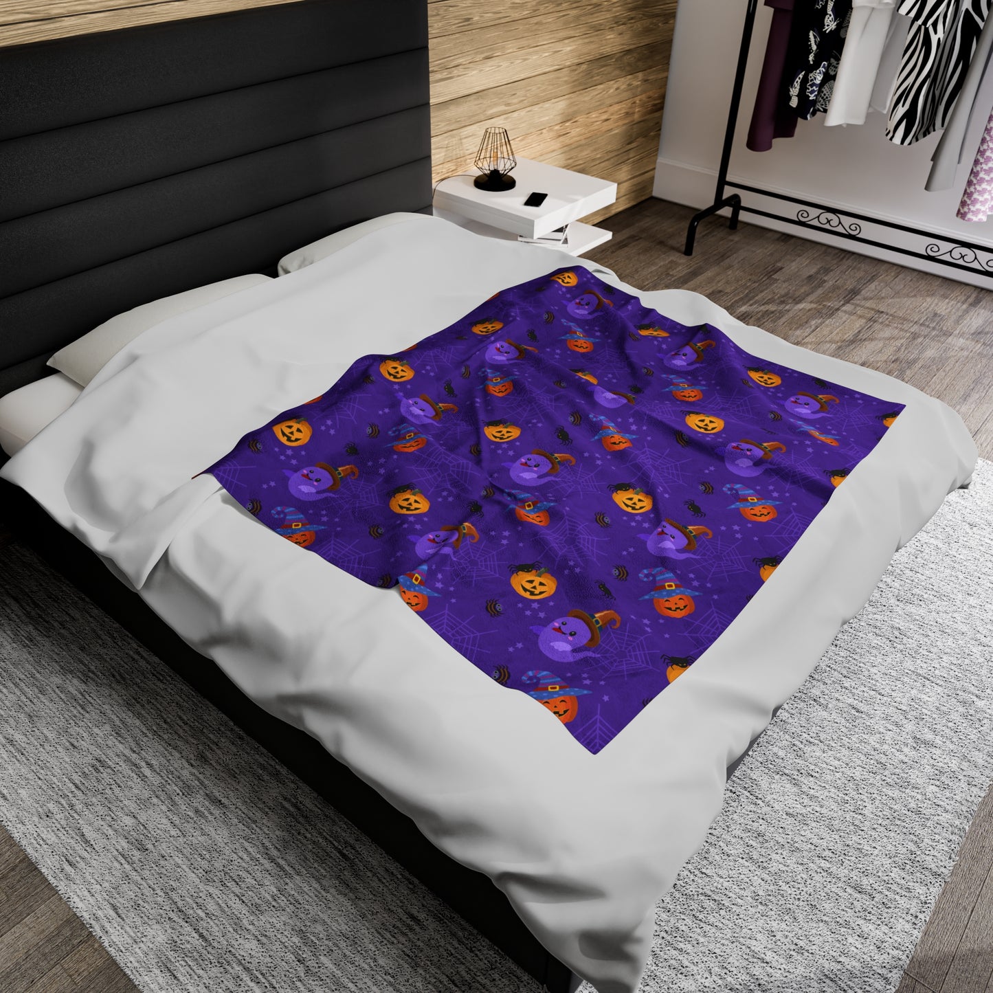 Purple Halloween Velveteen Plush Blanket