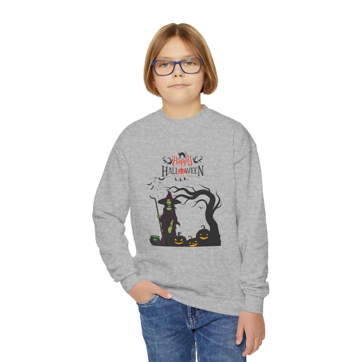 Happy Halloween Youth Crewneck Sweatshirt