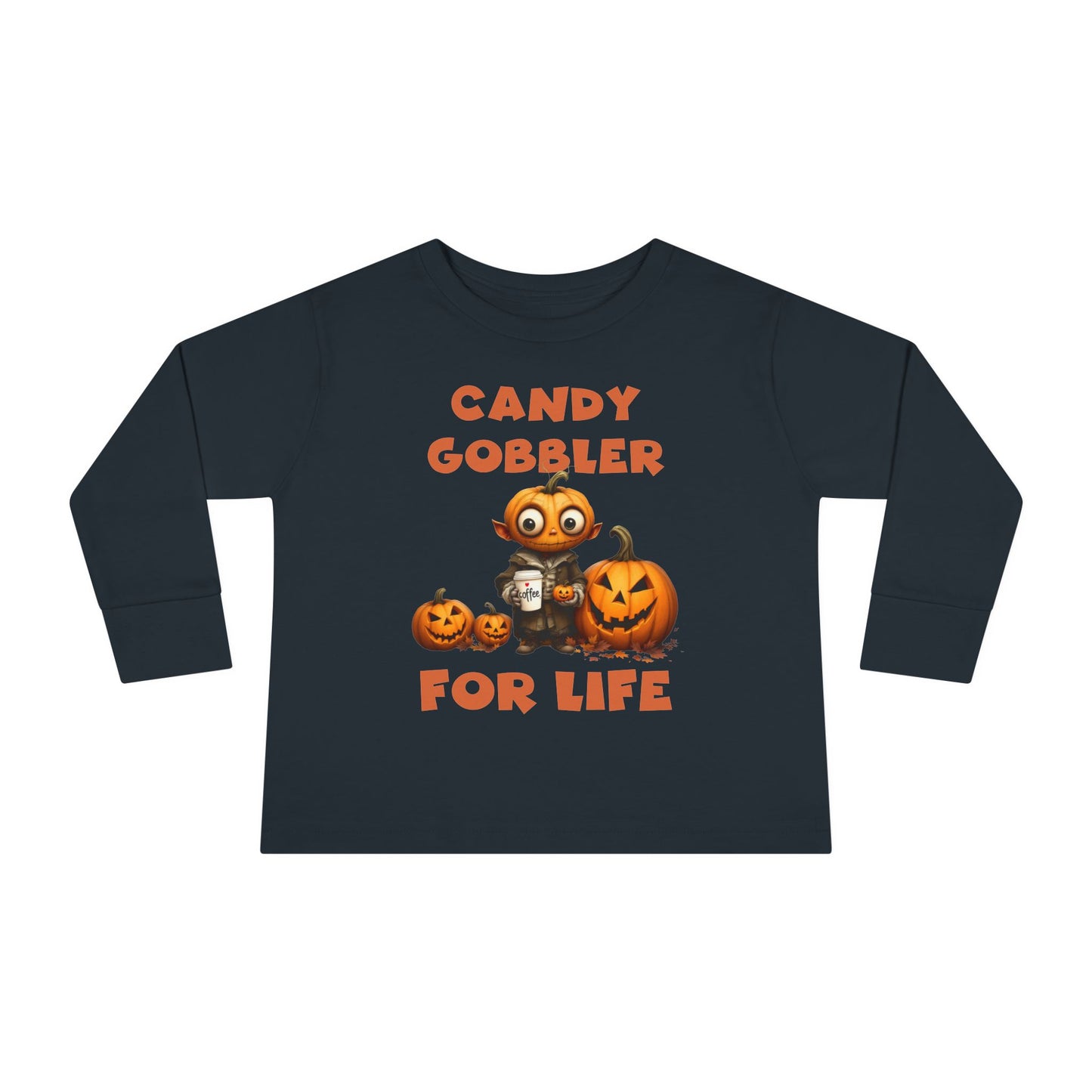 Toddler's "Candy Gobbler For Life" Halloween Long Sleeve T-shirt