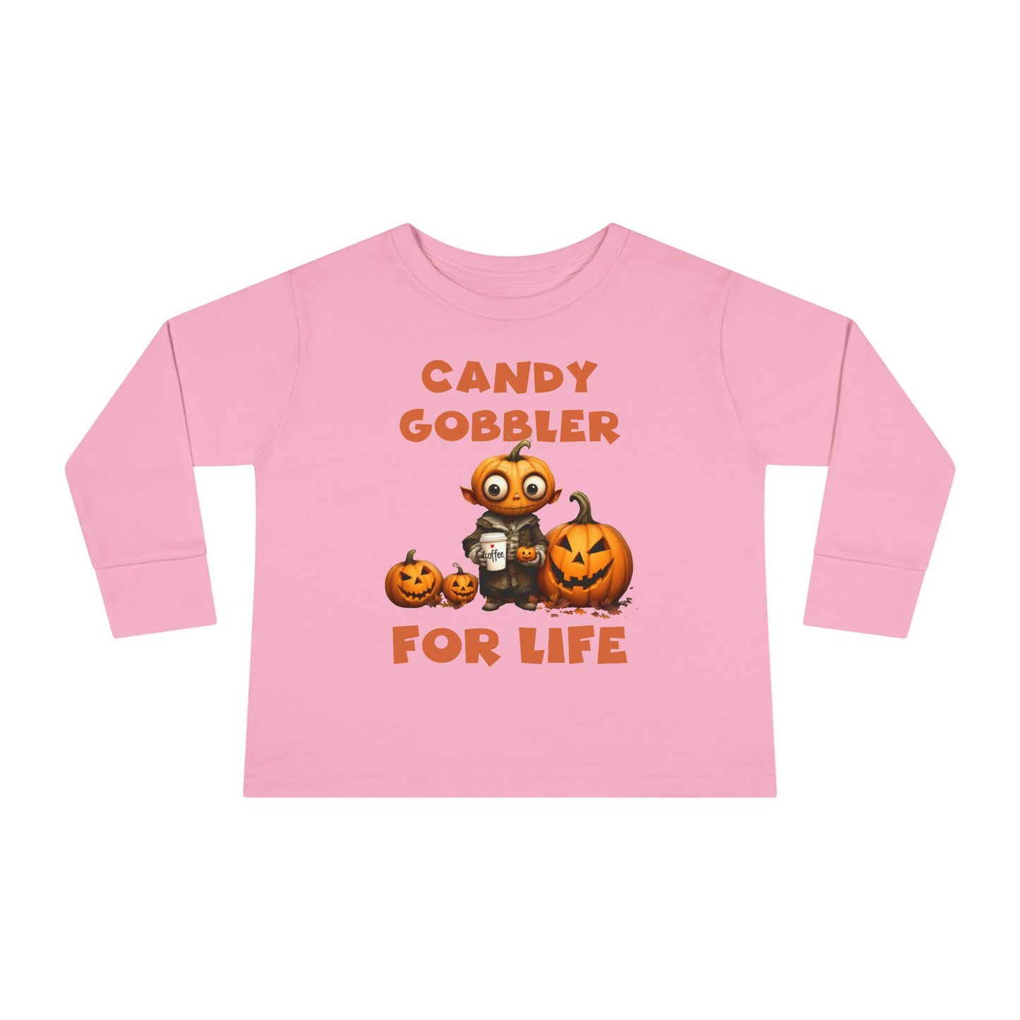 Toddler's "Candy Gobbler For Life" Halloween Long Sleeve T-shirt