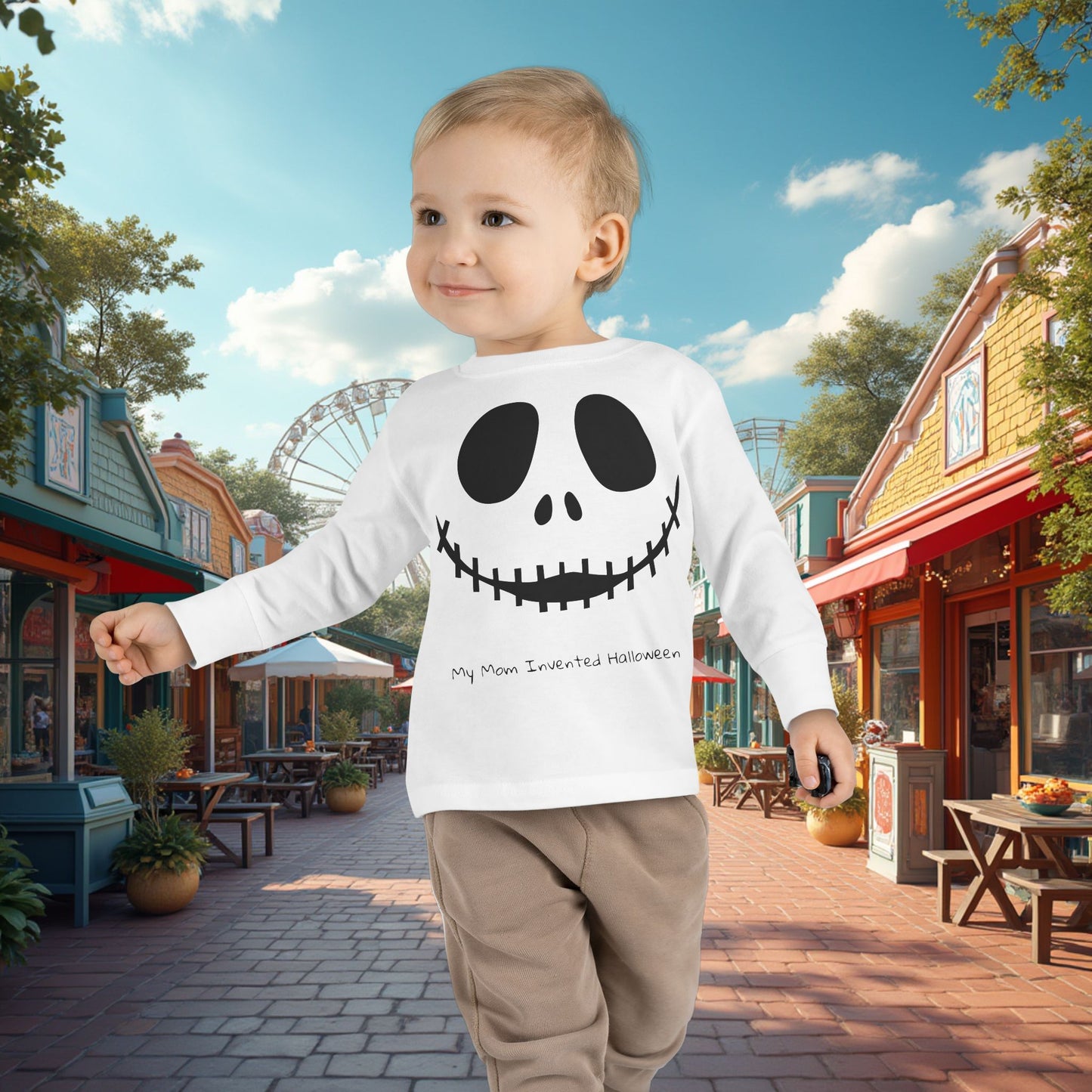 My Mom Invented Halloween Long Sleeve Shirt For Toddler's