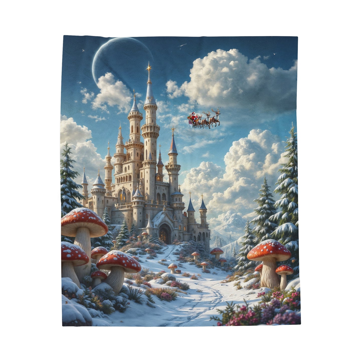 Christmas Castle Movie Night Blanket - Plush Velveteen