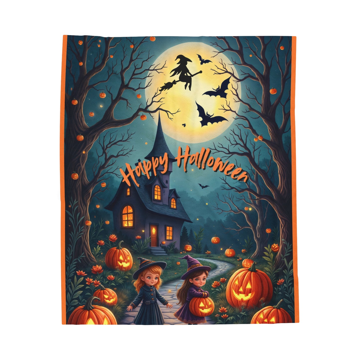 Happy Halloween Velveteen Plush Blanket