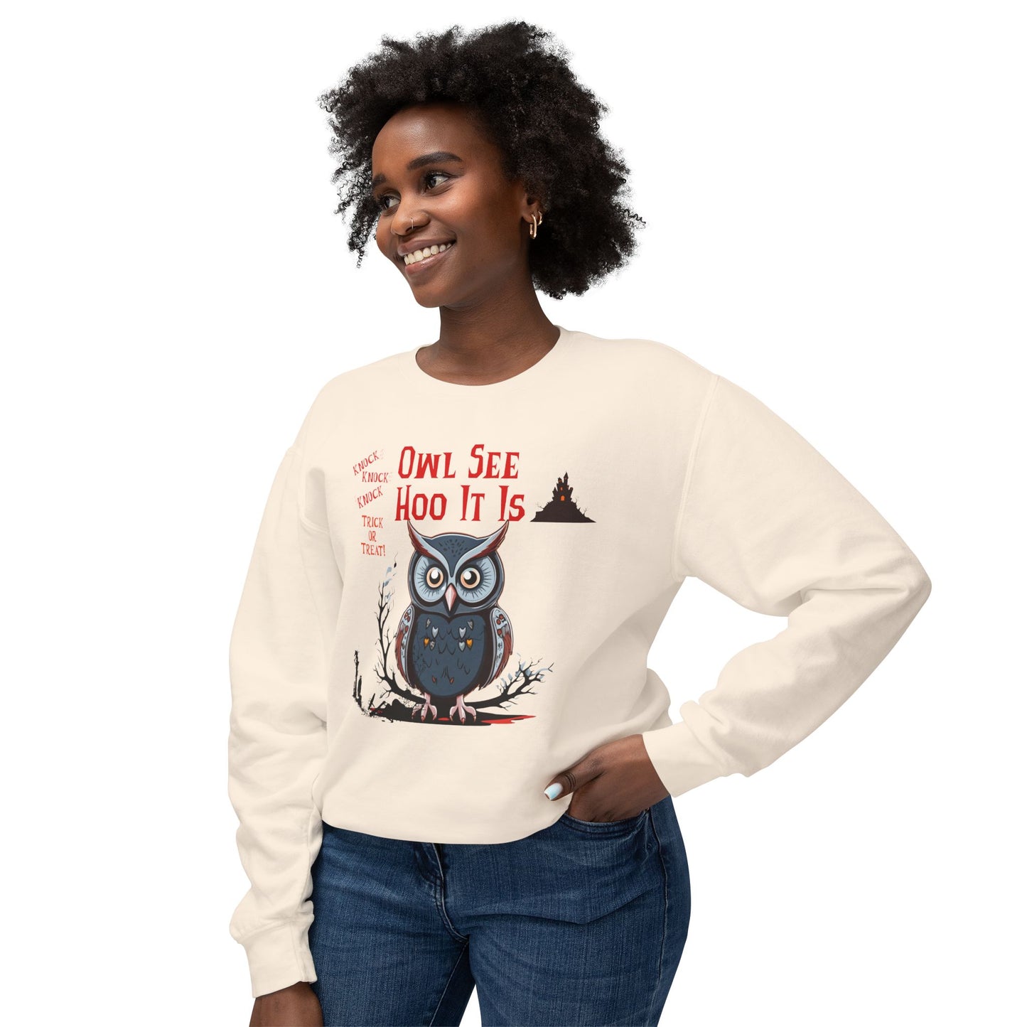 Crewneck Sweatshirt - Halloween Owl, 'Owl See Hooo It Is'