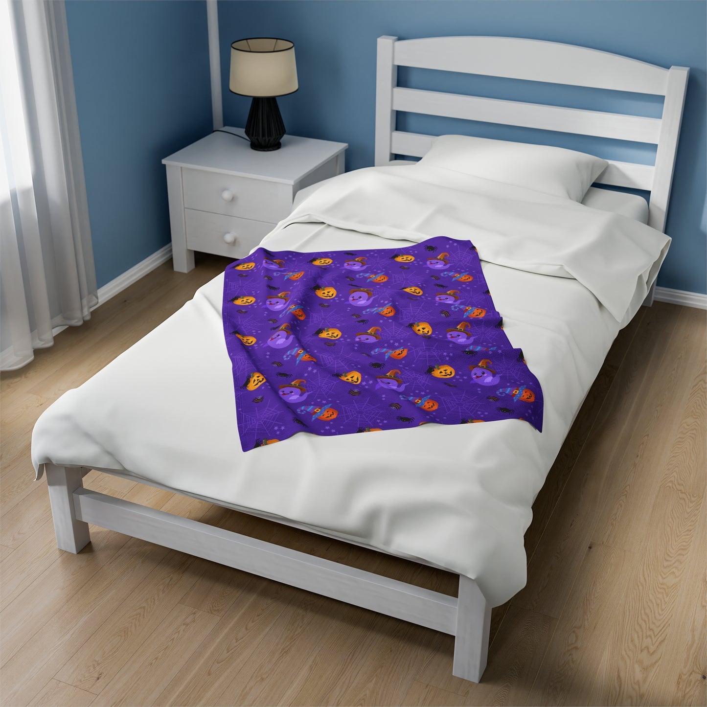 Purple Halloween Velveteen Plush Blanket