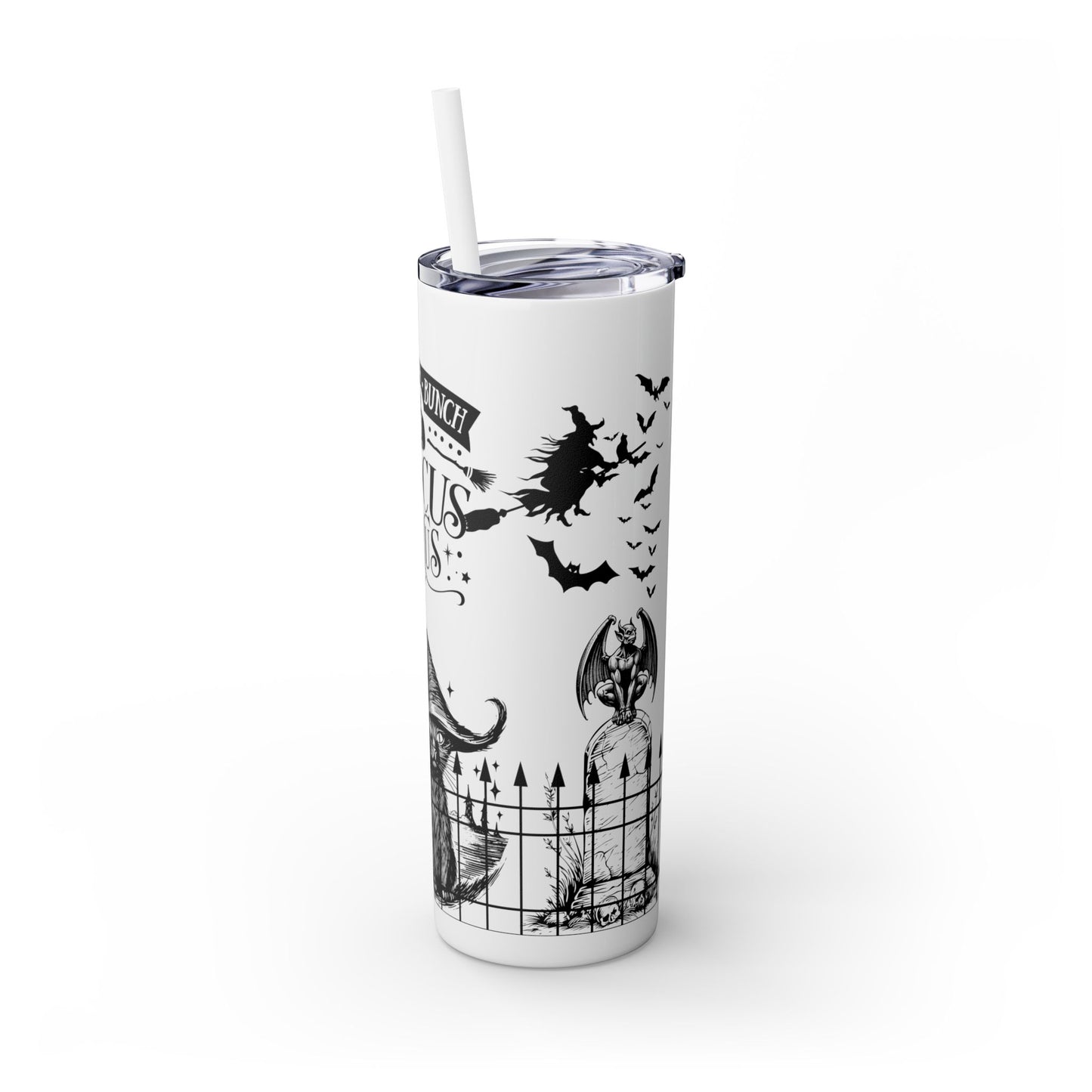 "A Bunch Of Hocus Pocus" Skinny Tumbler with Straw, 20oz