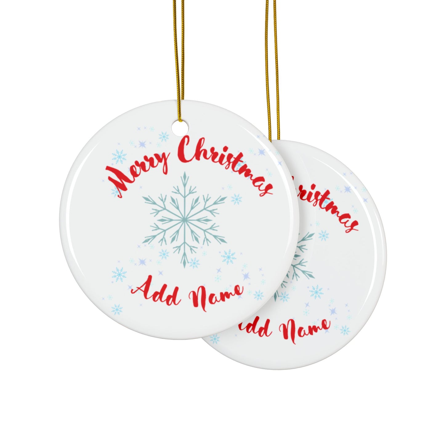 Personalized Family Christmas Ornaments - Ceramic, 2-Side Print, (1pc, 3pcs, 5pcs, 10pcs)