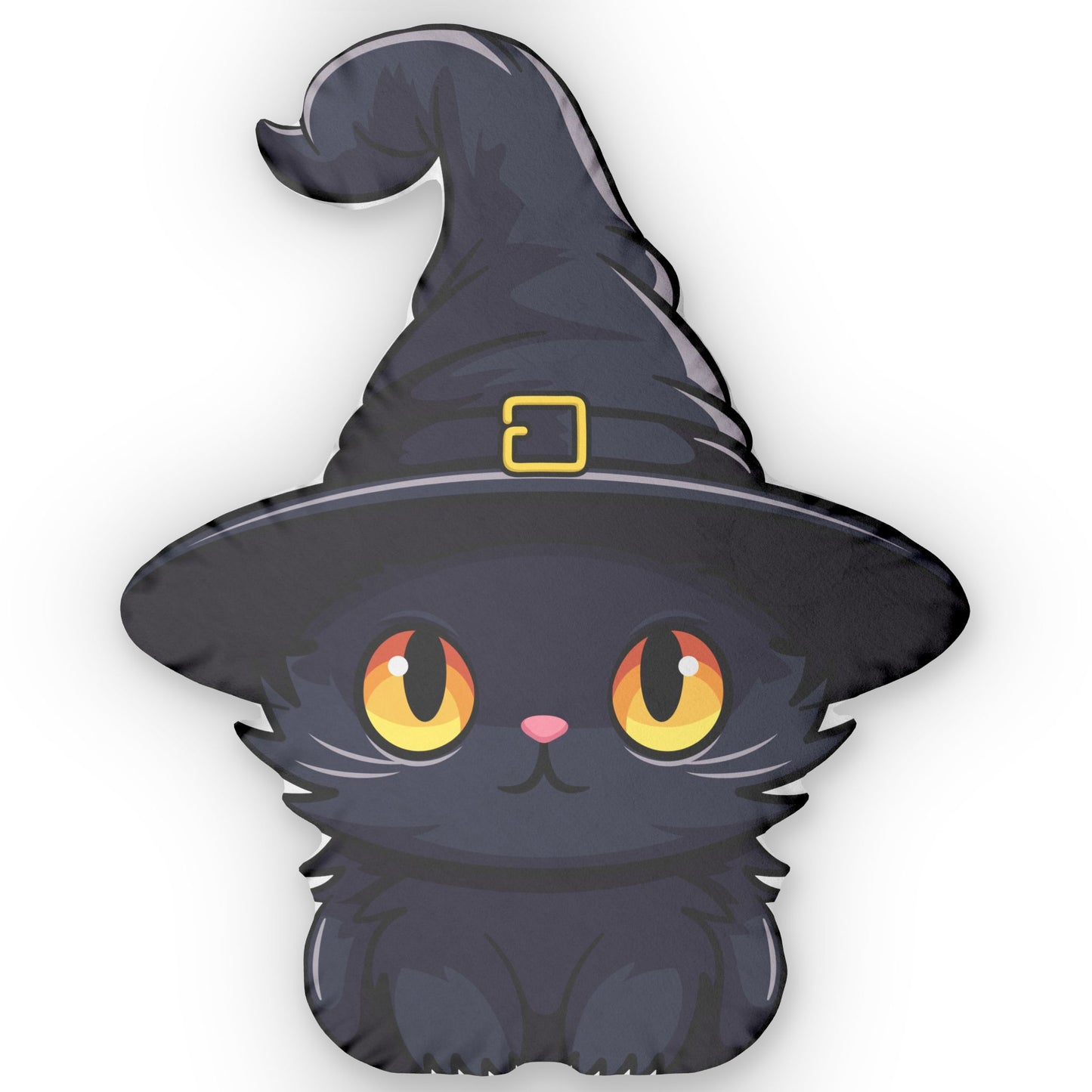 Black Cat Witch Hat Custom Shaped Pillow