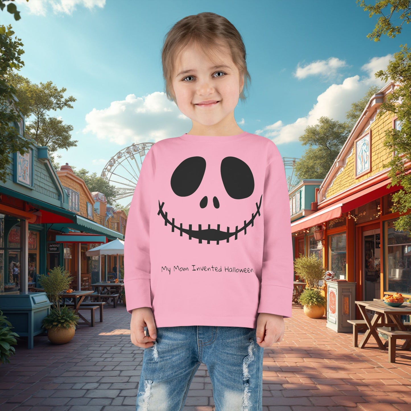 My Mom Invented Halloween Long Sleeve Shirt For Toddler's