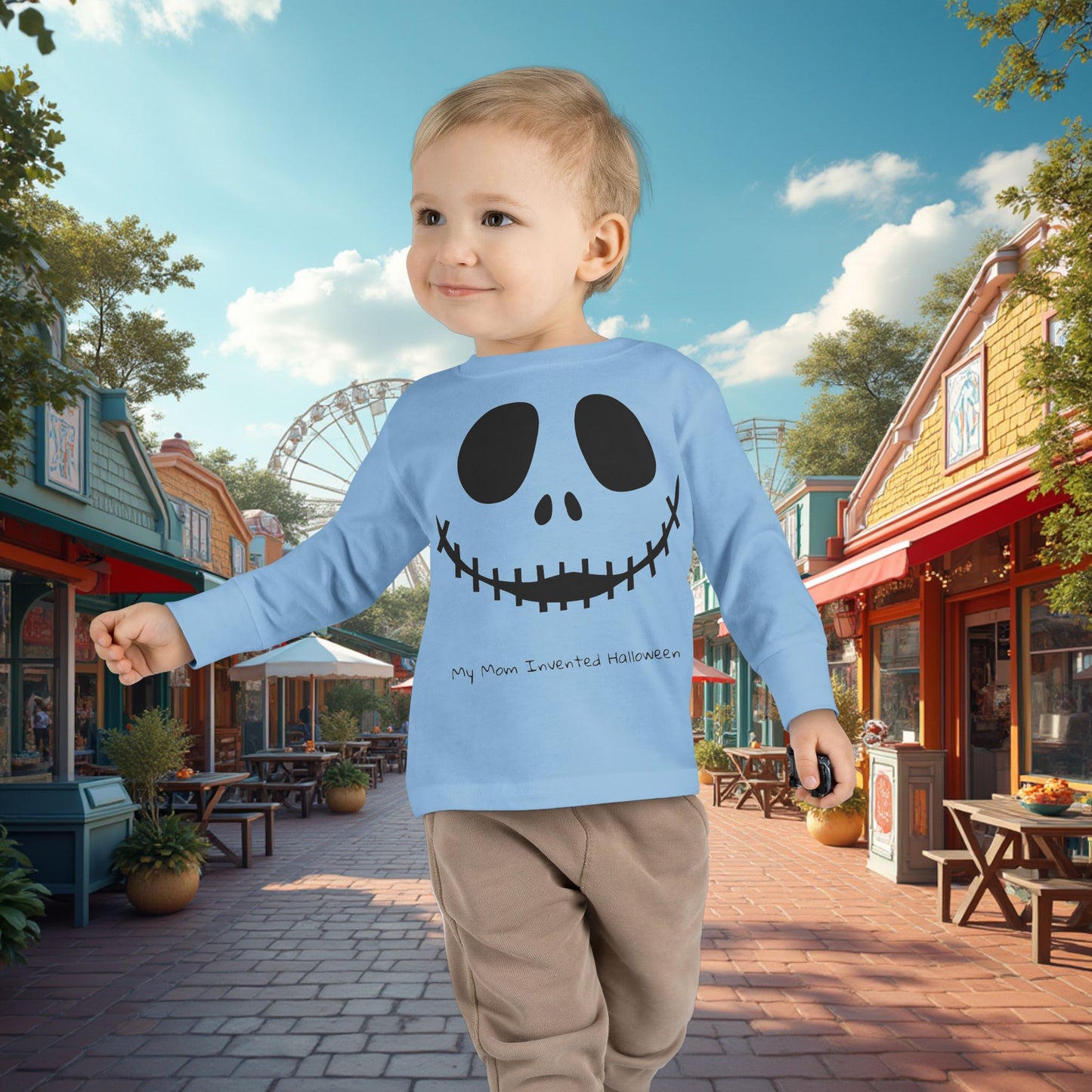 My Mom Invented Halloween Long Sleeve Shirt For Toddler's