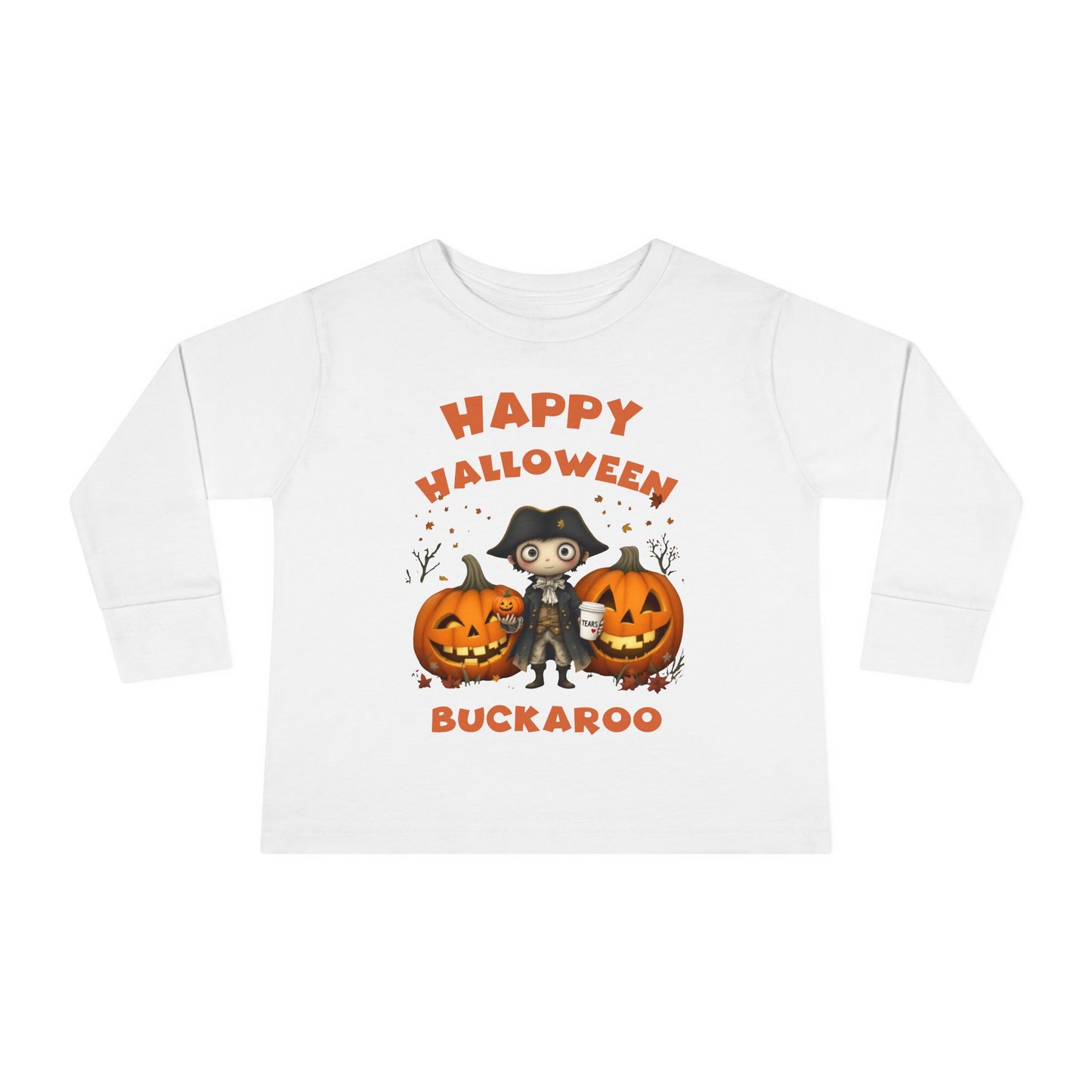 Toddler's "Happy Halloween Buckaroo" Halloween Long Sleeve T-shirt