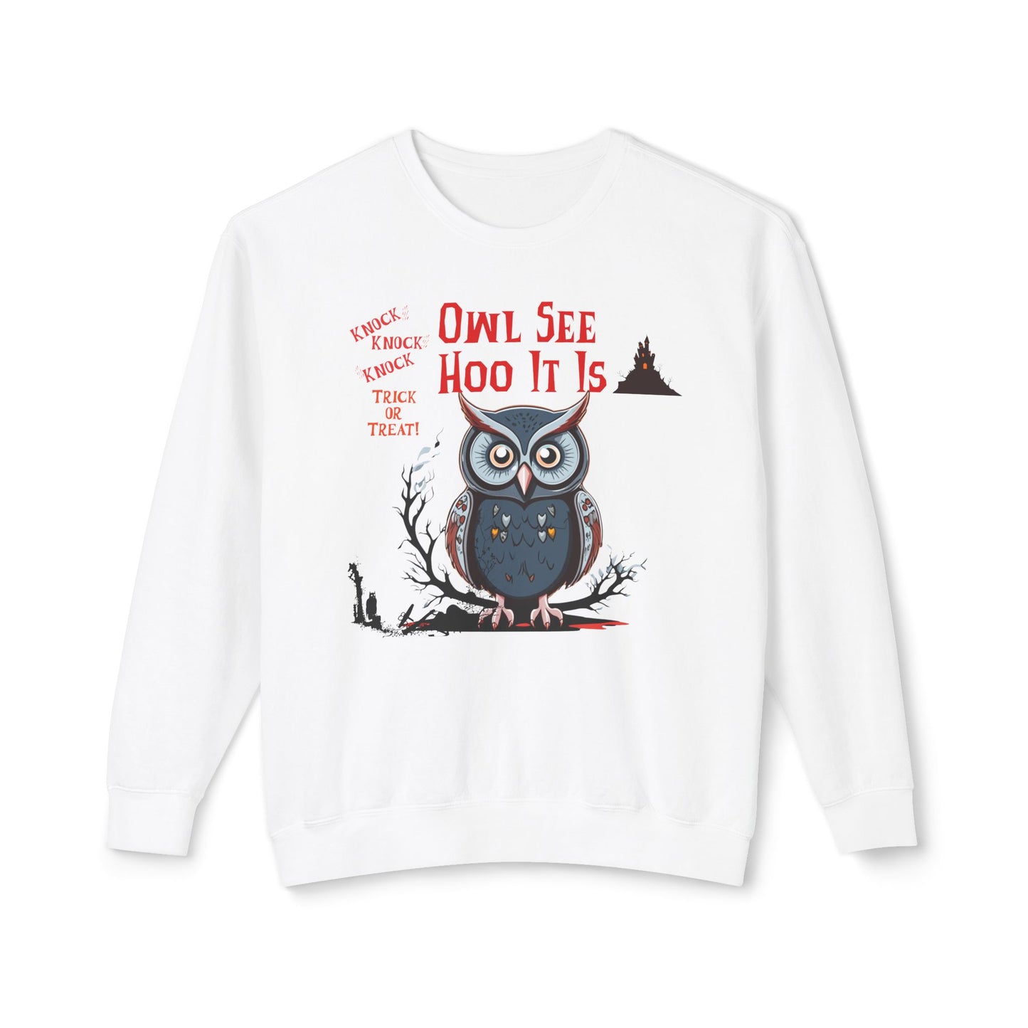 Crewneck Sweatshirt - Halloween Owl, 'Owl See Hooo It Is'