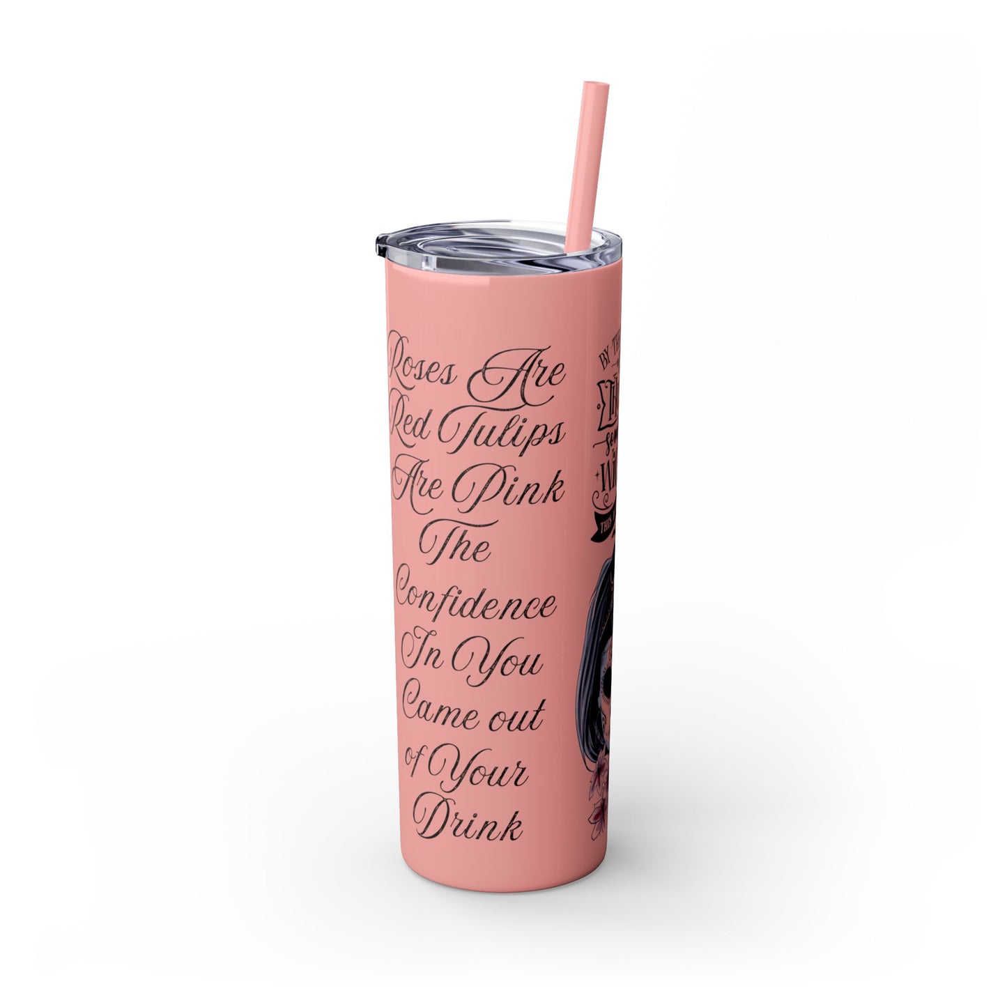 "Something Wicked This Way Comes" Skinny Tumbler with Straw, 20oz